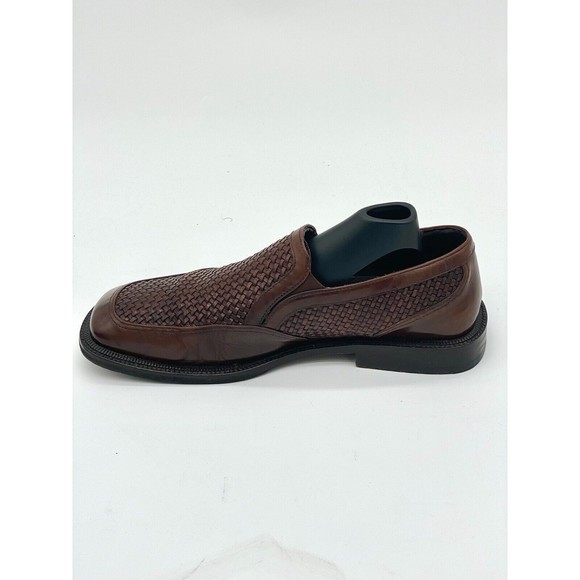 Bachrach Asti 200 Men’s Handmade Woven Leather Loafer Brown Size 8 - Picture 4 of 15
